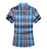 Xituodai New Fashion Plaid Shirt Men Summer Casual Short Sleeve Shirts Mens Plus Size Beach Hawaiian Tops Blouse Male 5XL 6XL 7XL