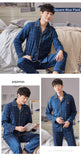 Xituodai Winter Cotton Pajamas Men Lounge Sleepwear Blue Plaid Pijama Man&#39;s Warm Bedgown Home Clothes PJ Pure Pijama Hombre Invierno