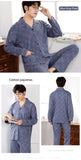 Xituodai Winter Cotton Pajamas Men Lounge Sleepwear Blue Plaid Pijama Man&#39;s Warm Bedgown Home Clothes PJ Pure Pijama Hombre Invierno