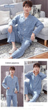 Xituodai Winter Cotton Pajamas Men Lounge Sleepwear Blue Plaid Pijama Man&#39;s Warm Bedgown Home Clothes PJ Pure Pijama Hombre Invierno