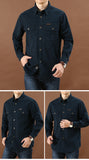 Xituodai Pure Cotton Casual Shirt Men Oversize Loose Long Sleeve Cargo Shirts Men&#39;s Clothing High Quality Solid Tooling Shirt 6XL AF1388