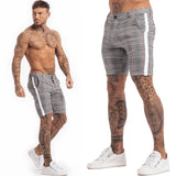 Xituodai Men&#39;s Shorts Homme Summer Elastic Waist Plaid Short Skinny Fit Fashion Brand Fitness Shorts for Men Casual Stretchy Chinos