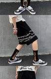 Xituodai Harajuku Streetwear Iron Chain Pattern Jogger Shorts Men And Women Hip Hop Skateboard Shorts 2022 Summer Elastic Waist Shorts