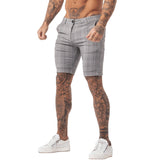 Xituodai Men&#39;s Shorts Homme Summer Elastic Waist Plaid Short Skinny Fit Fashion Brand Fitness Shorts for Men Casual Stretchy Chinos