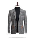 Xituodai New Men&#39;s Blazers Male Coat British Plaid Autumn Spring Slim Business Casual Blazer Men Clothing Outerwear Suit Jacket AG3012