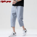Xituodai Summer Casual Pants Men&#39;s Wild Cotton and Linen Loose Linen Pants Korean Style Trend Nine-point Straight Trousers