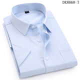 Xituodai Men&#39;s Casual Dress Short Sleeved Shirt Summer White Blue Pink Black Male Regular Fit Shirt Men Social Shirts 4XL 5XL 6XL 7XL 8XL