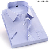 Xituodai Men&#39;s Casual Dress Short Sleeved Shirt Summer White Blue Pink Black Male Regular Fit Shirt Men Social Shirts 4XL 5XL 6XL 7XL 8XL