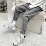 Xituodai Korean Striped Harem Pants Men&#39;s 2021 Streetwear Man Casual Loose Japanese Men Black Gray Retro Plaid Harajuku Punk Pants