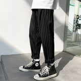 Xituodai Korean Striped Harem Pants Men&#39;s 2021 Streetwear Man Casual Loose Japanese Men Black Gray Retro Plaid Harajuku Punk Pants