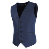 Xituodai Men&#39;s Suit Vest Slim Fit Solid Color Single Breasted Formal Business Wedding Waistcoat Gilet Homme Brand Men Suit Vest