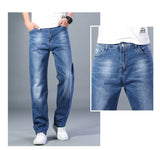 Xituodai 6 Colors Spring Summer Men&#39;s Thin Straight-leg Loose Jeans Classic Style  Advanced Stretch Baggy Pants Male Plus Size 40 42 44