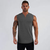 Xituodai Gym Clothing V Neck Cotton Bodybuilding Tank Top Mens Workout Sleeveless Shirt Fitness Sportswear Running Vests Muscle Singlets