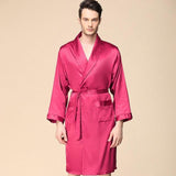 Xituodai Men&#39;s Robe Nightgown Satin Kimono Bathrobe Gown Casual Sleepwear Plus Size Print Gold Home Dressing Gown 3XL 4XL 5XL