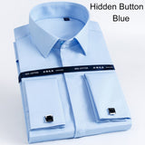 Xituodai Luxury Mercerized Cotton French Cuff Button Shirts Long Sleeve Men Tuxedo Wedding Shirt High Quality Dress Shirt with Cufflinks