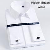 Xituodai Luxury Mercerized Cotton French Cuff Button Shirts Long Sleeve Men Tuxedo Wedding Shirt High Quality Dress Shirt with Cufflinks