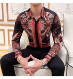 Xituodai 6XL 2022 Mens Vintage Print Long Sleeve Shirt New Fashion Hawaiian Slim Fit Striped Shirts Casual Plaid Shirts Men Chemise Homme