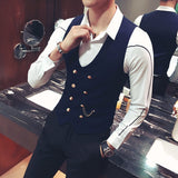 Xituodai trendy mens fashion mens summer outfits dope outfits mens street style mens spring fashion aesthetic outfiMen&#39;s Double Breasted Vest Spring New Slim Sleeveless Formal Suit Vest Gray Black Fashion Men&#39;s Business Casual Suit Vest