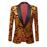 Xituodai Men&#39;s Shiny Gold Sequin Glitter Embellished Blazer Coat Man Nightclub Blazer Wedding Party Suit Jacket Stage Singers 2 Piece Set