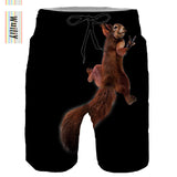 Xituodai Animal Graphic Beach Shorts For Men 3D Pattern Squirrel Boardshorts Men/Women Short Pants Cute Pet Bottoms Lovely Pants
