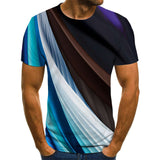 Xituodai Casual Men&#39;s T-Shirts Men&#39;s 3D Plaid Tops Daily Casual Short-Sleeved Summer Fashion O-Neck Shirts Daily Streetwear
