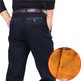 Xituodai Winter Mens Thick Warm Jeans Classic Fleece Male Denim Pants Cotton Blue Black Quality Long Trousers for Men Brand Jeans Size 44