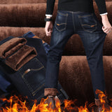 Xituodai Winter Jeans Men jeans Black Slim Fit Stretch Thick Velvet Pants Warm Jeans Casual Fleece Trousers Male Plus Size men clothing