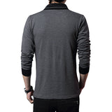 Xituodai 2022 Fashion Brand Trend Slim Fit Long Sleeve T Shirt Men Patchwork Collar Tee V-Neck Men T-Shirt Cotton T Shirts Plus Size 5XL