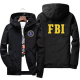 Xituodai fashion Zipper Men women Hoodies Jacket FBI Print sport hip hop Casual Zip Up Unisex Long Sleeve hoodie jacket coat top 7XL