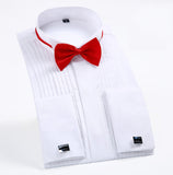Xituodai White Men Tuxedo Shirt Regualr Fit Plus Size French Cufflinks Long Sleeve Luxury Wedding Party Male 6xl
