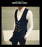 Xituodai trendy mens fashion mens summer outfits dope outfits mens street style mens spring fashion aesthetic outfiMen&#39;s Double Breasted Vest Spring New Slim Sleeveless Formal Suit Vest Gray Black Fashion Men&#39;s Business Casual Suit Vest