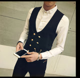 Xituodai trendy mens fashion mens summer outfits dope outfits mens street style mens spring fashion aesthetic outfiMen&#39;s Double Breasted Vest Spring New Slim Sleeveless Formal Suit Vest Gray Black Fashion Men&#39;s Business Casual Suit Vest