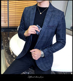 Xituodai Men&#39;s Blazer British&#39;s Style Casual Slim Fit Suit Jacket Male Plaid Blazers Men Coat Terno Masculino Plus Size M-5XL