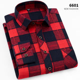 Xituodai 2021 Autumn New Casual Men&#39;s Flannel Plaid Shirt Brand Male Business Office Red Black Checkered Long Sleeve Shirts Clothes
