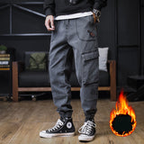 Xituodai 2022 New Men&#39;s Winter Fleece Jeans Thick Warm Denim Pants Men Streetwear Black Joggers Harem Jean Thermal Trousers Plus Size 8XL