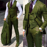 Xituodai Classy Wedding Tuxedos Suits Slim Fit Bridegroom For Men 3 Pieces Groomsmen Suit Male Cheap Formal Business  (Jacket+Vest+Pants）