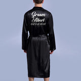 Xituodai Groom Robe Emulation Silk Soft Home Bathrobe Nightgown For Men Kimono Customized Name and Date Personalized for Wedding Party