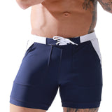 Xituodai Summer Men&#39;s Swimming Trunks Quick Drying Swim Shorts Nlyon Drawstring Pockets Lining Stretching Quarter Beach Pants