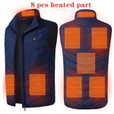 Xituodai 9 Areas Heated Vest Jacket USB Men Winter Electrical Heated Sleevless Jacket Outdoor Fishing Hunting Vest куртка с подогревом