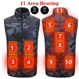 Xituodai 9 Areas Heated Vest Jacket USB Men Winter Electrical Heated Sleevless Jacket Outdoor Fishing Hunting Vest куртка с подогревом