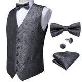 Xituodai Vests For Men Slim Fit Mens Wedding Suit Vest Casual Sleeveless Formal Business Male Waistcoat Hanky Necktie Bow Tie Set DiBanGu