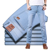Xituodai 2022 Sulee Brand Top Classic Style  Men Spring Summer Jeans Business Casual Light Blue Stretch Cotton Jeans Male Brand Trousers