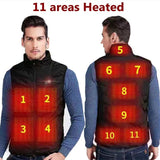 Xituodai 9 Areas Heated Vest Jacket USB Men Winter Electrical Heated Sleevless Jacket Outdoor Fishing Hunting Vest куртка с подогревом