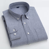 Xituodai 100% Cotton Oxford Plaid Solid Color Striped Shirt Tops Casual Long Sleeve Shirt Slim Fit Shirt Men Camisa Social Korean Clothes