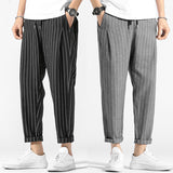 Xituodai Fashion stripe Plaid Pants Men&#39;s 2022 Autumn Japanese Retro Casual Pants Men Streetwear Loose Drawstring Wild Harem Pant Male