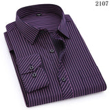 Xituodai Plus Large Size 8XL 7XL 6XL 5XL 4XL Slim Fit Mens Business Casual Long Sleeved Shirt Classic Striped Male Social Dress Shirts