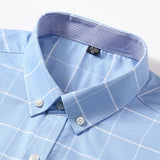 Xituodai Mens Striped Shirts 100% Cotton Oxford Long Sleeve Plaid Solid Color Casual Shirts for Business Men Daily Use Camisas Hombre