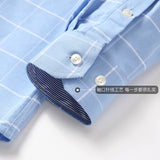 Xituodai Mens Striped Shirts 100% Cotton Oxford Long Sleeve Plaid Solid Color Casual Shirts for Business Men Daily Use Camisas Hombre