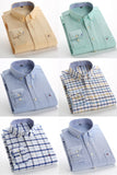 Xituodai Mens Striped Shirts 100% Cotton Oxford Long Sleeve Plaid Solid Color Casual Shirts for Business Men Daily Use Camisas Hombre