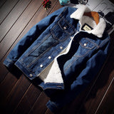 Xituodai Men Jacket and Coat Trendy Warm Fleece Thick Denim Jacket 2022 Winter Mens Jean Jacket Outwear Male Cowboy Plus Size